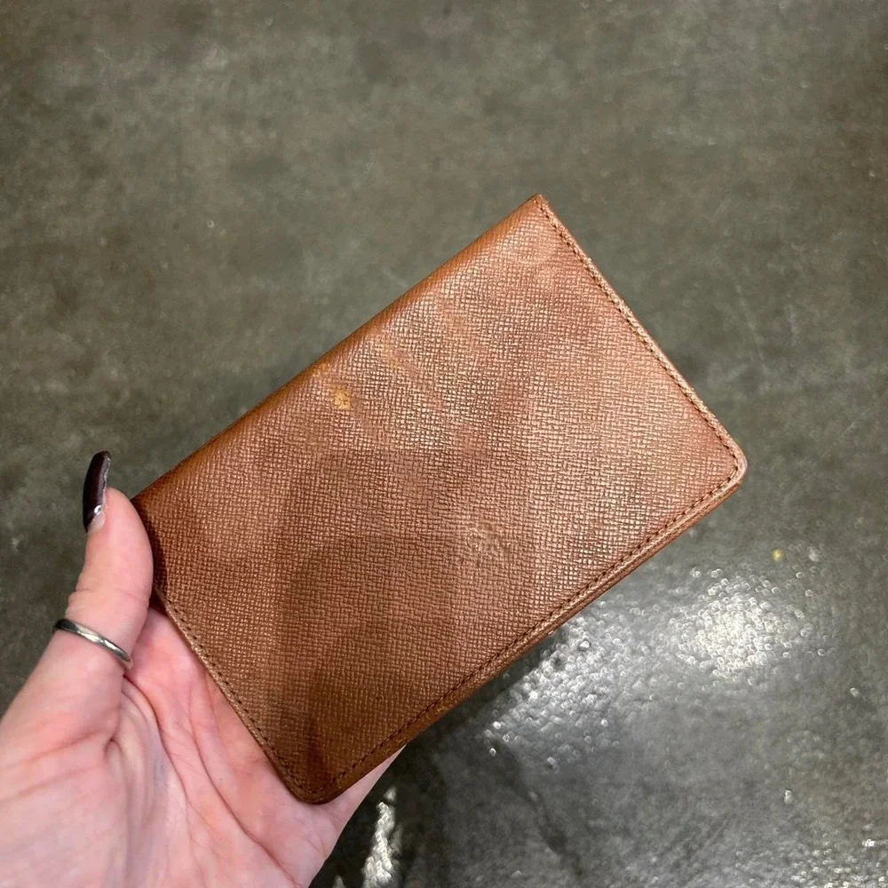 Vintage‎ 90s Brown Leather Card Holder Wallet